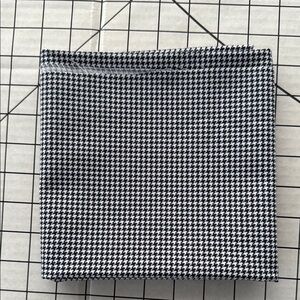 Fabric remnant, black/white houndstooth pattern, measuring approx. 26" x 26"